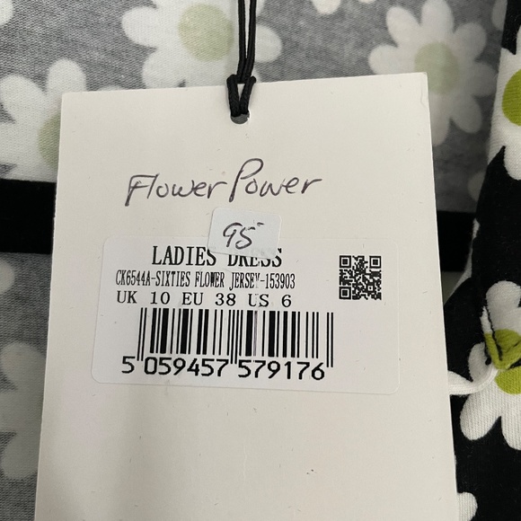 GLAMOROUS SIXTIES FLOWER JERSEY LONG SLEEVE BODYCON DRESS WITH COLLAR NWT 6 - Picture 6 of 14